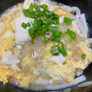 鶏そぼろと豆腐の卵とじうどん(潰瘍性大腸炎☆)